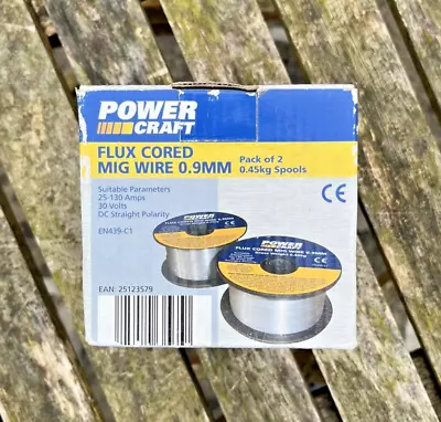 FLUX CORED MIG Welding Wire - 0.9 X 0.45 Kg Spools WIRE - Box Of TWO • £1.99