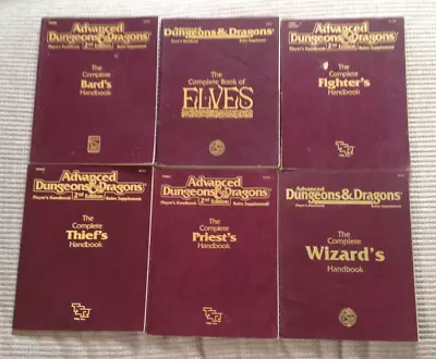 AD&D 2nd Edition Player's Handbook Rules Supplement Lot Of 6 Books TSR Read!! • $72.50