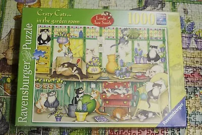 Crazy Cats-in The Garden Room- 1000 Piece Raversburger -linda Jane Smith Puzzle • £6