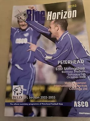 Peterhead V East Stirlingshire 5-10-02 • £0.80