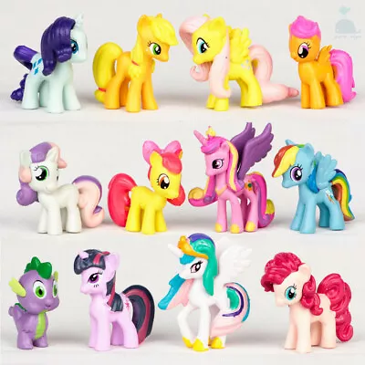 12pcs My Little Pony Mini Dolls PVC Character Figure Toy Miniature Set 70MM • £9.99