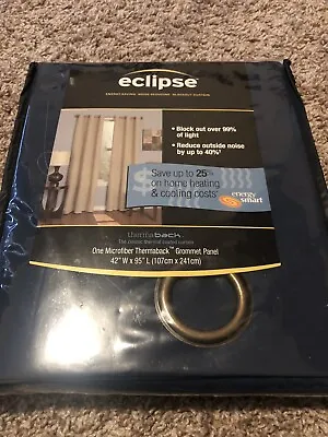 ECLIPSE Microfiber Insulated Blackout Window Curtains NAVY 42 X 95 One Panel • $24.99