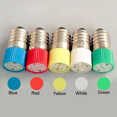 E10 LED Instrument Screw Light Bulb 0.5W 6.3V 12V 24V 36V 220V 380V 9x24mm • $2.21