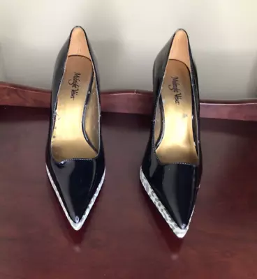 Midnight Velvet Women Size 9.5M Shoes Pumps Black Patent Leather Stiletto Heel • $49