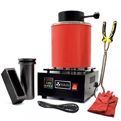 TOAUTO 3KG Digital Metal Melting Furnace Kit Smelter Refining W/ 75ml Ingot Mold • $209.80