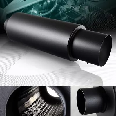 Jdm 4  N1 Flat Tip Black Stainless Weld On Exhaust Muffler 2.5  Inlet W/silencer • $37.95