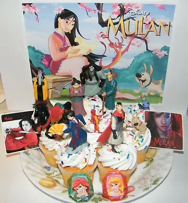 Disney Mulan Movie Deluxe Cake Toppers 14 Set With 10 Figures 2 Stickers + More • $15.95