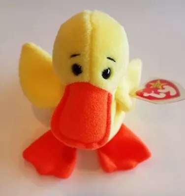 Rare Retired 1993 Ty Beanie Baby Quackers With Pvc Pellets/errors. • $5000