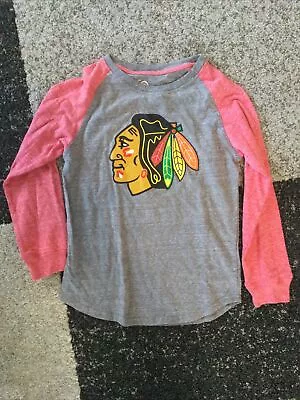 Vintage Chicago Blackhawks NHL Hockey Long Sleeve Tee Shirt Youth Size M Bedard • $16.99