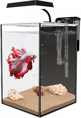 Rimless Aquarium Complete-Kit Low-Iron Glass With Light Lid Filter Foam Pad • $99.99