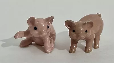 Lot 2 Vintage Hagen Renaker Miniature Pig Figurines Mini Piglet • $13