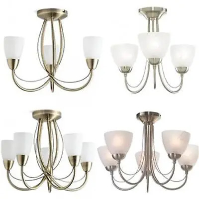 Litecraft Madrid Wall Or Ceiling Light With Alabaster Glass Shades - 2 Colours   • £48.99