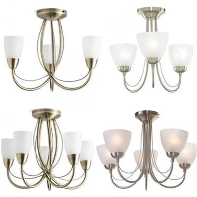 Litecraft Madrid Wall Or Ceiling Light With Alabaster Glass Shades - 2 Colours   • £28.99