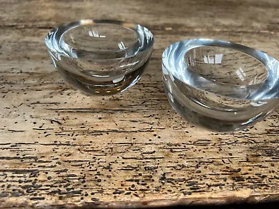 £0.99 • Buy Large Solid Pair Of Glass Tea Light Holders