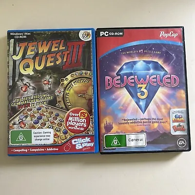 Jewel Quest III 3 & Bejeweled III 3 - Gem Matching Puzzle Game - PC Game • $7.95