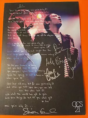  Ocean Colour Scene Album Artwork Signed /autographed  By The Band 21cm X 29 Cm • £49.95