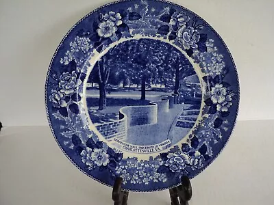 Vintage HISTORIC  BLUE TRANSFER PLATE  SERPENTINE WALL UVA Charlottesville VA • $12.95