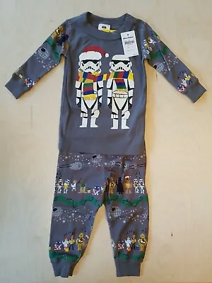 Nwt Hanna Andersson Star Wars Storm Troopers Carolers Pajamas 70 6-12m $50 • $19.99