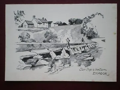 Postcard Devon Tarr Steps & The Farm Exmoor - Pencil Sketch • £1.25