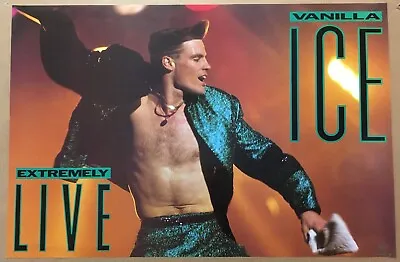 VANILLA ICE Rare VINTAGE 1991 HUGE 36x24 PROMO POSTER Of Live CD NEVER DISPLAYED • $49.99