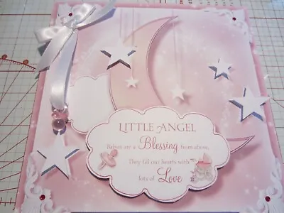 New Handmade Cute New Baby Girl Greetings Card Size 7'' X 7'' • £2