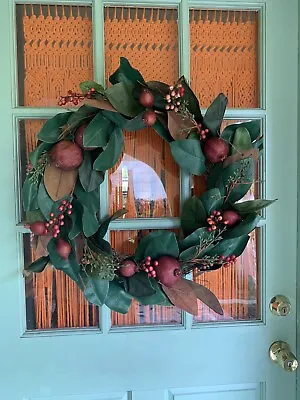 Restoration Hardware Magnolia Pomegranate 18” Wreath Excellent Condition • $75