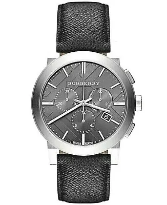 Brand New Burberry BU9362 Chronograph Dial Steel Case Leather Strap Men's Watch • $189.99