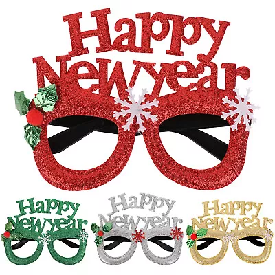 £2.29 • Buy Novelty Happy New Year Glasses Silver Gold Red Green Fancy Dress Accessories