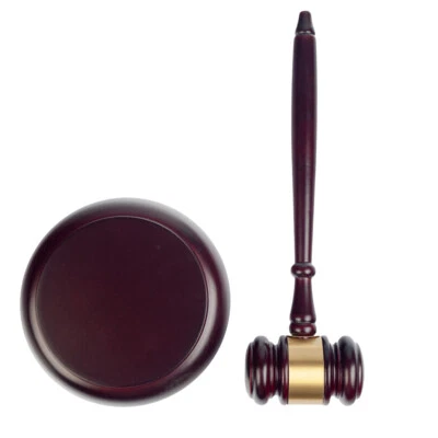 £28.06 • Buy Wood Gavel And Round Block For Judge Auction Sale Teaching Meetings Crafted