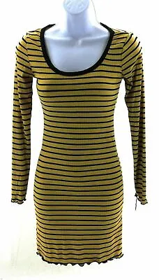 Heart & Hips Juniors Yellow And Black Striped Dress Size Small • $16.79