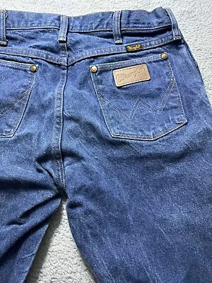 Vtg Wrangler 13MWZ Denim Jeans Blue Made In USA 34”x32”Cowboy Cut Original Cut • $29
