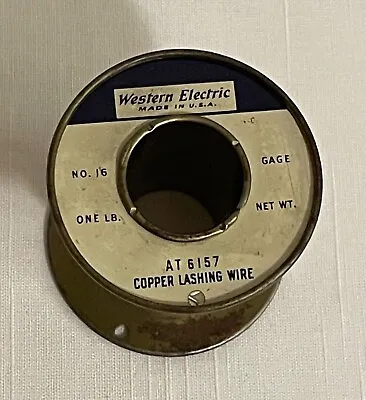 Vintage Western Electric Copper Lashing Wire 16 Gauge AT6157 Spool • $18.99