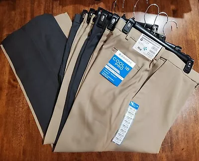 NWT Haggar Cool 18 Pro Pants Classic Fit Stretch Waist Gripper Msrp $50 • $24.99