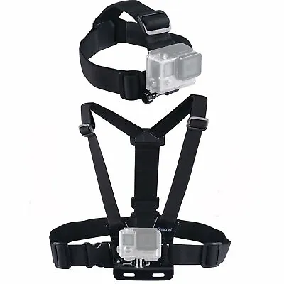 $16.99 • Buy Adjustable Chest Mount & Head Mount For GoPro & Most Action Cameras