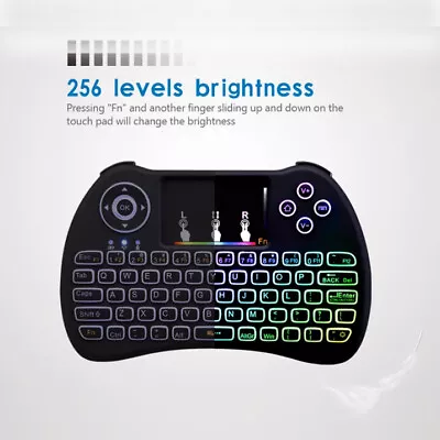 RGB Color Backlight Mini 2.4G Wireless Keyboard Mouse Touchpad For For Android • $16.68