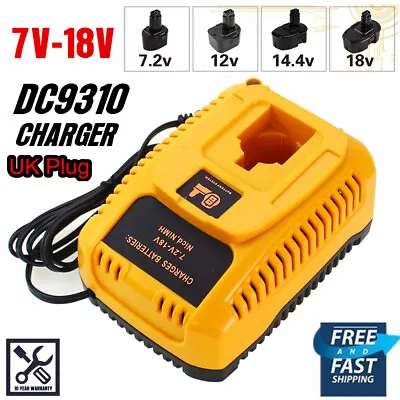 UK 18 Volt DC9310 Charger For Dewalt 7.2V-18V Battery NiCd/NiMh DC9096 DC9098 • £18.98