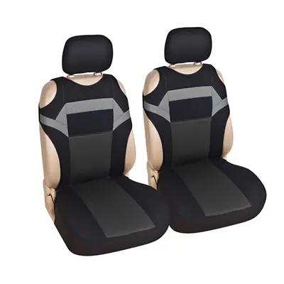 £21.47 • Buy Black/Gray T-shirt Design Car Front Seat Covers For Interior Accessories 2pcs