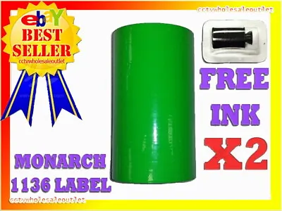 2 Sleeves Green Label For Monarch 1136 Pricing Gun 2 Sleeves=16rolls • $43.70