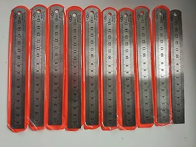 10pcs 15cm 150mm 6  Inch Stainless Steel Metal Ruler/ Rule ( 20mm Wide ) • $15.90