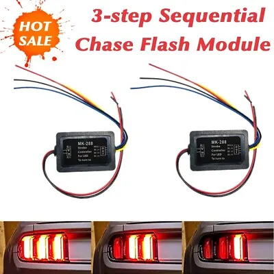 $17.85 • Buy 2X 3-Step Sequential Flow Semi Dynamic Chase Flash Tail Light Module Boxes