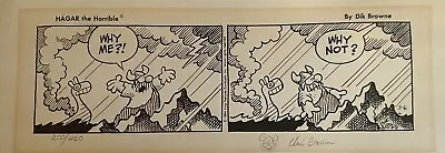 1984 SIGNED Hagar The Horrible Comic Strip Art Limited Edition Chris Dik Browne • $175