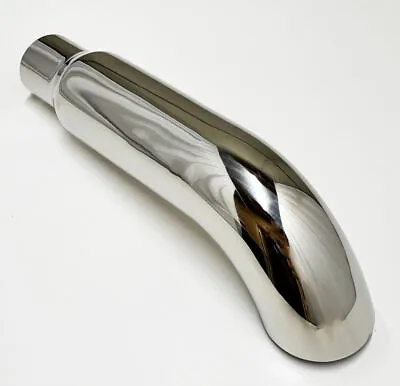 Exhaust Tip 3.50  X 16.00  Long 2.50  Inlet WTD35016-250-HP-SS Turn Down 304 Sta • $49.99