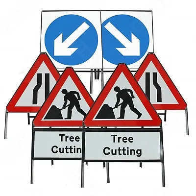 Reflective 'Tree Cutting' Road Works Zintec Sign Kit - Frames & Faces Included • £389