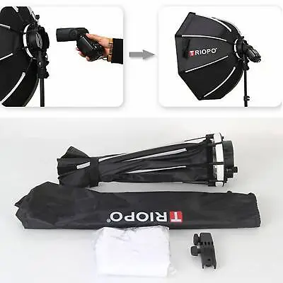 TRIOPO 65cm Octagon Umbrella Outdoor Flash Photo Softbox For Godox Speedlite EUS • $54.24