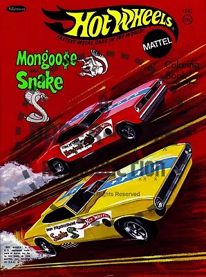 Vintage Reprint - 1970 Hot Wheels Mongoose And Snake Coloring Book Sampler • $42.74