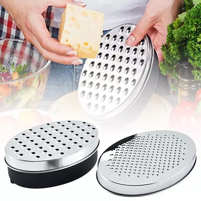 Stainless Steel Cheese Grater With Container Kitchen Vegetable Fruit Shredder • £6.29