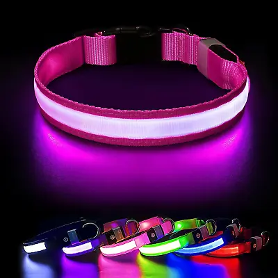 Light Up Dog Collar USB Rechargeable Super Bright Waterproof LED Dog Collar 7 S • £16.98