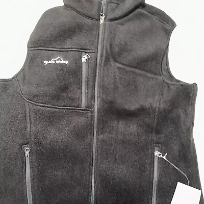 Eddie Bauer Vest Men’s Large BlackFleece Full Zip Sleeveless Outdoor Hiking Etc. • $15