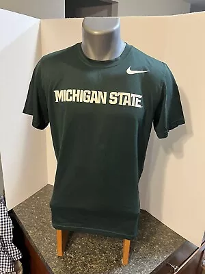 Nike Michigan State Spartans Adult T-Shirt Green Medium Poly Athletic Cut • $12