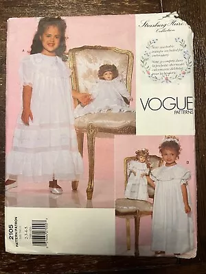 Vogue 2105 UNCUT Sewing Pattern Children's & Doll's Dress Size 2-3-4-5 • $11.99